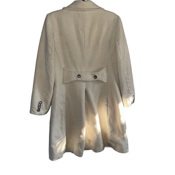 Ann Taylor White Wool Blend Pea Coat with Satin Interior - Size 10 - Picture 4 of 6